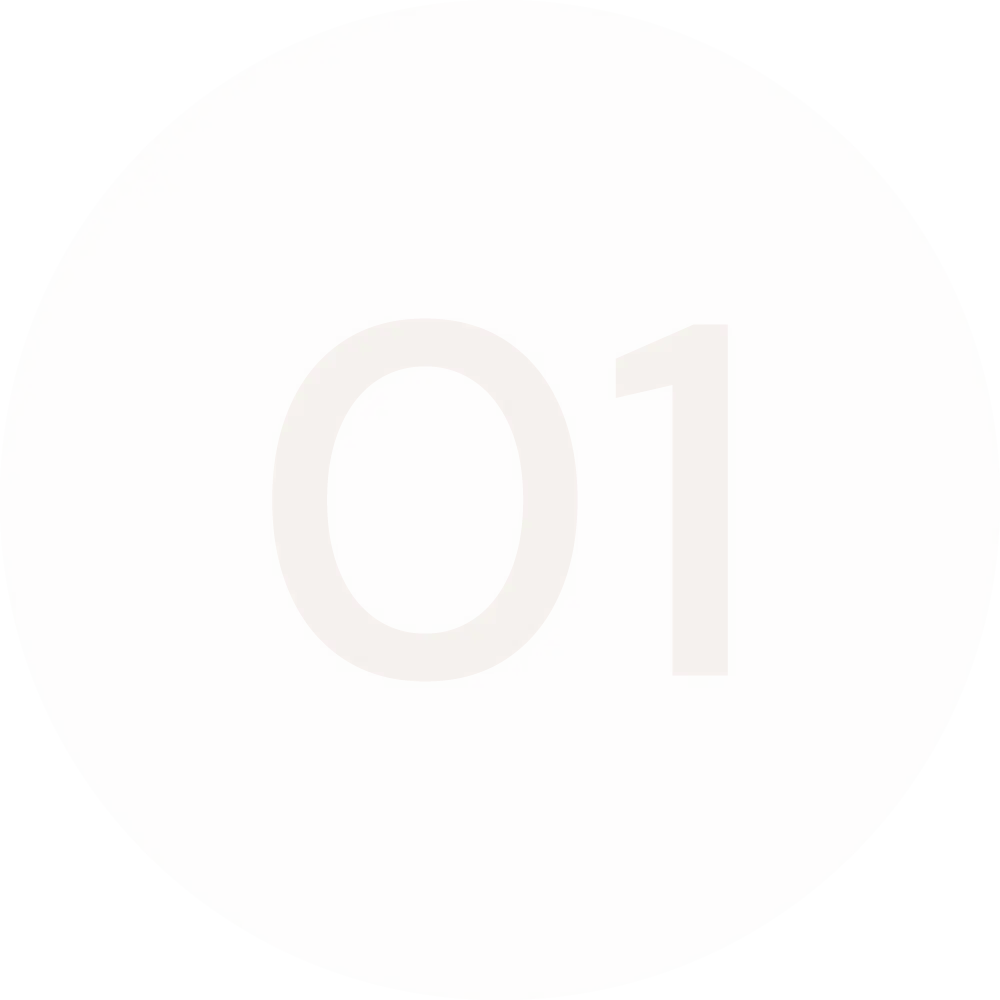 Icono con el número 01 para indicar el primer paso de una guía jurídica o proceso legal.