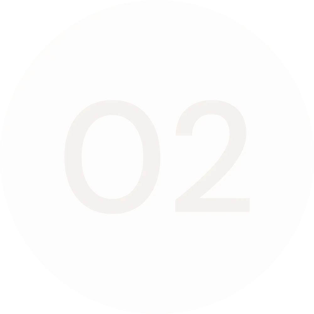 Icono con el número 02 para señalar la segunda fase de un trámite o servicio en el despacho.
