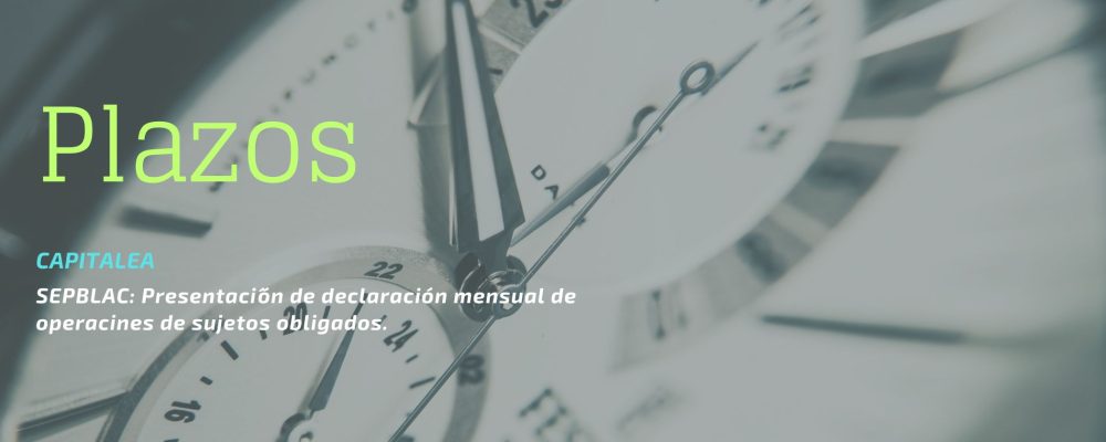 Plazo declaracion mensual SEPBLAC - Capitalea